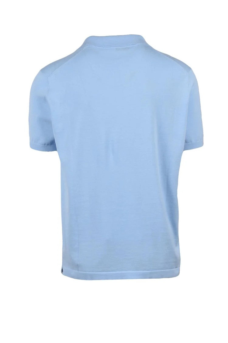 Kangra Light Blue Cotton Knit Polo