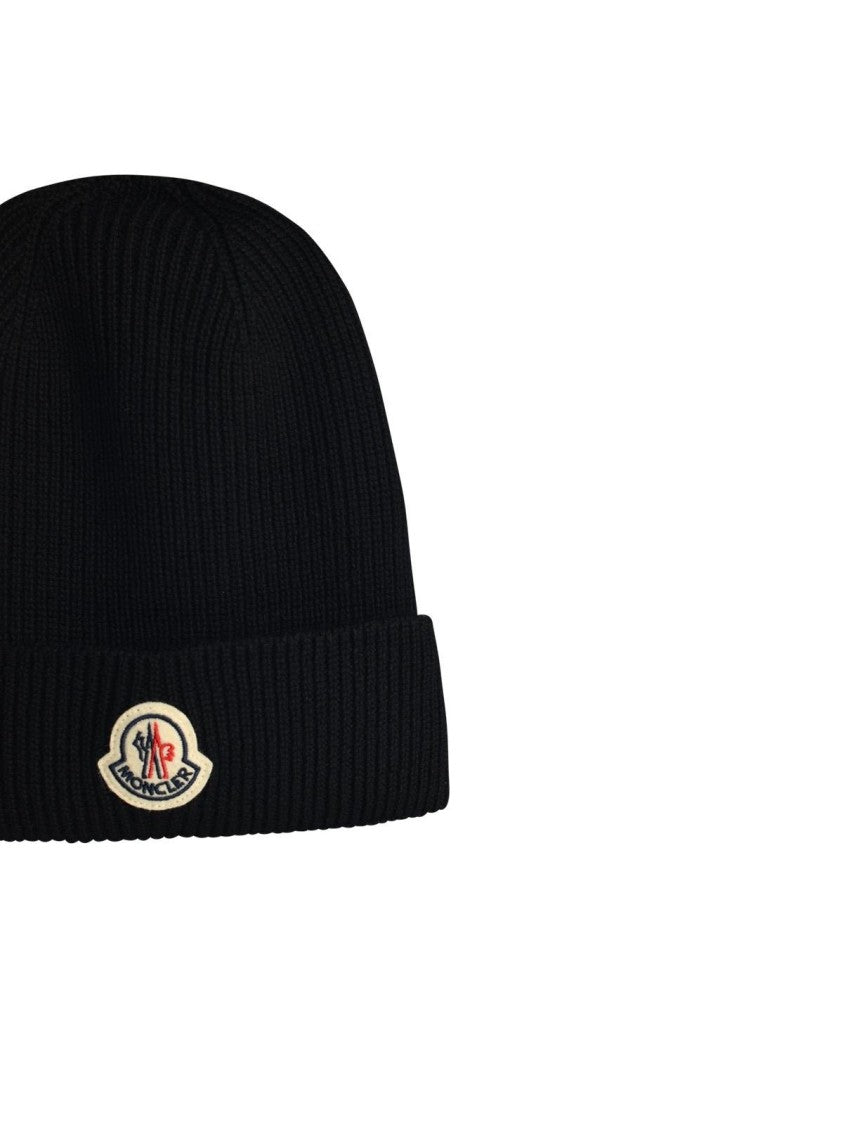 Moncler Classic Blue Hat With Rounded Crown And Short Brim