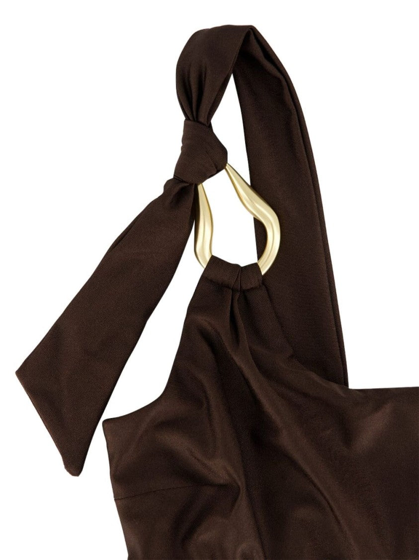 Zimmermann One-Shoulder Brown Bikini Top