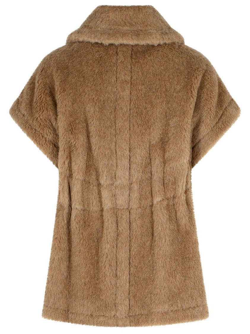 Max Mara 'Newabavo4' 'Teddy' Cape In Bronze Alpaca And Cachemire