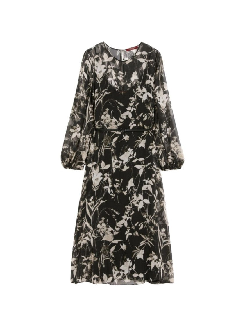 Max Mara Ankle-Length Floral Print Maxi Dress