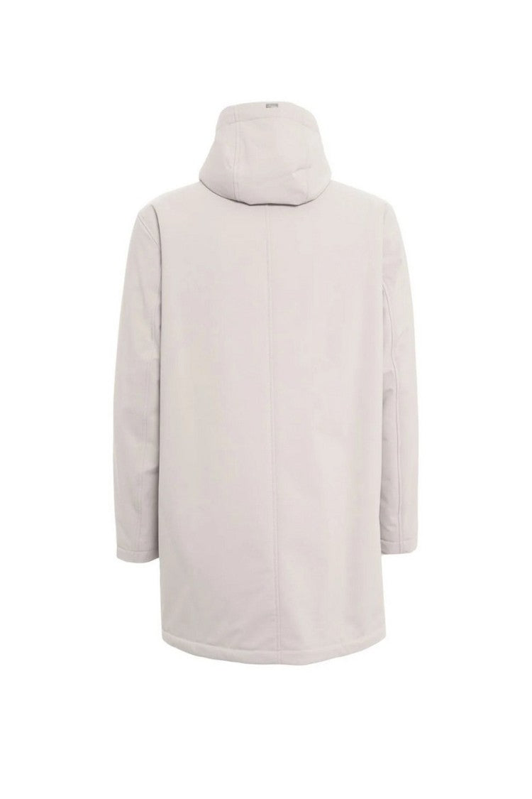 Herno Grey Polyester Hooded Parka Coat