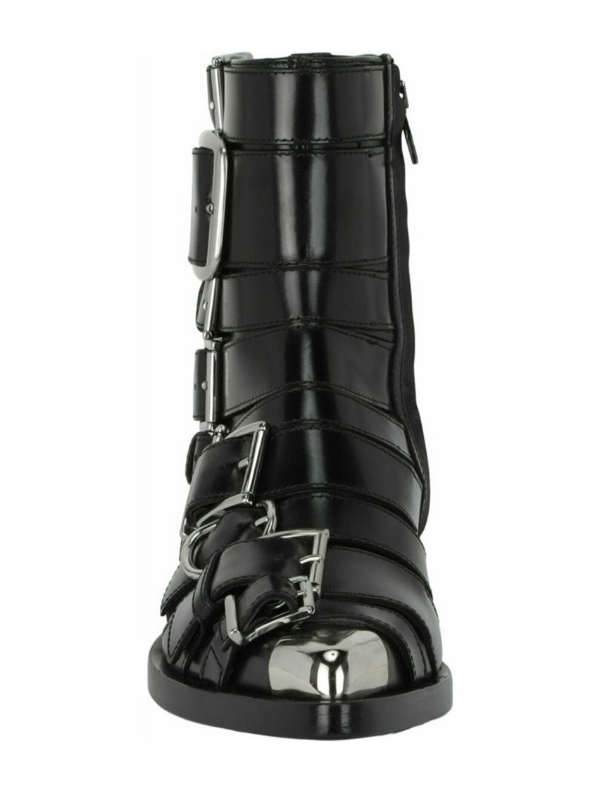 Alexander Mcqueen Strappy Punk Ankle Boots