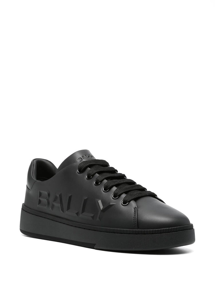 Bally Black Minimalist Low-Top Leather Sneakers