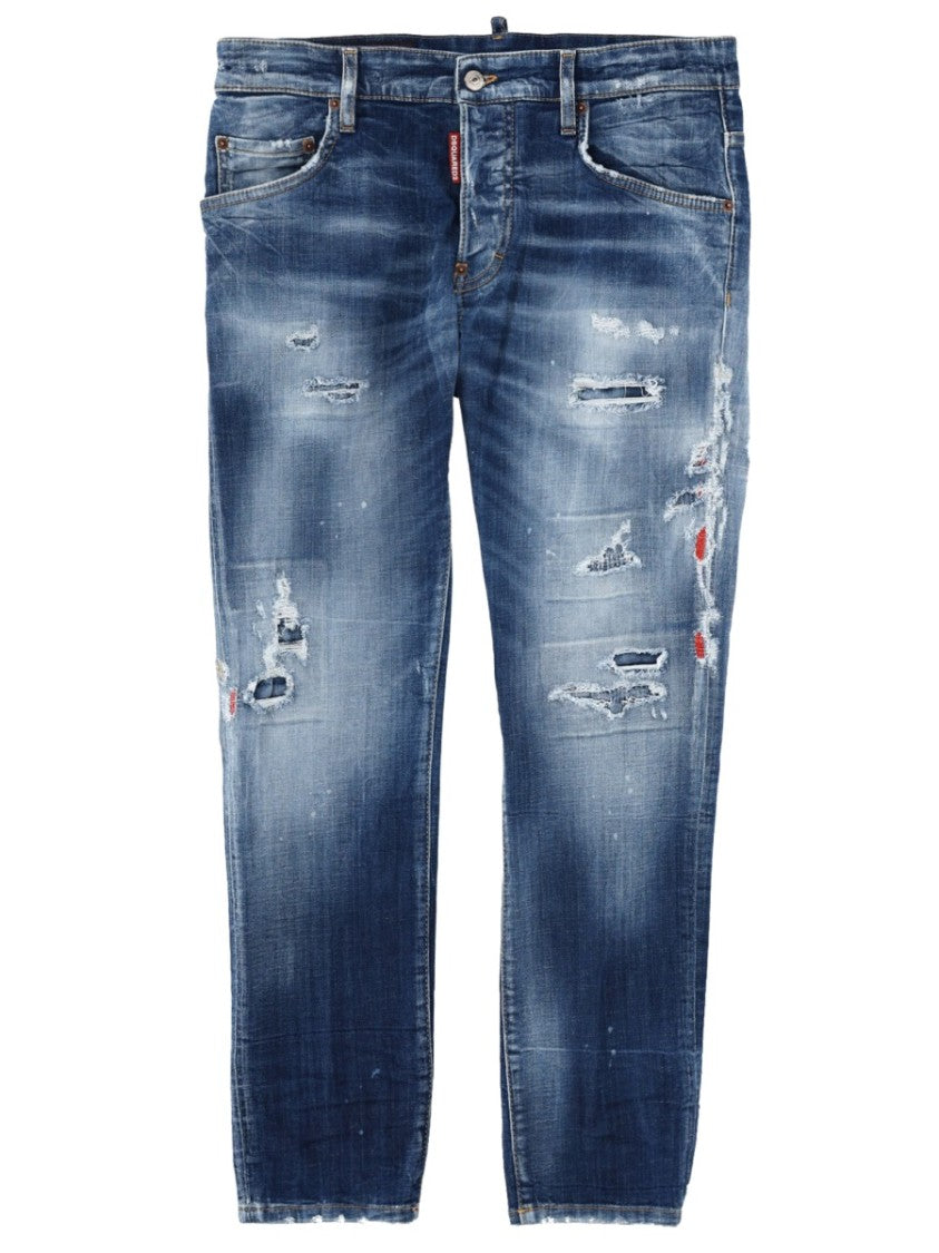 Dsquared2 Belvira Medium Blue Distressed Jeans