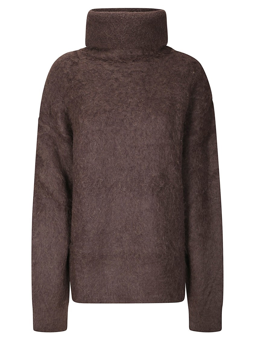 Uma Wang Soft Alpaca High Neck Oversized Knit Sweater
