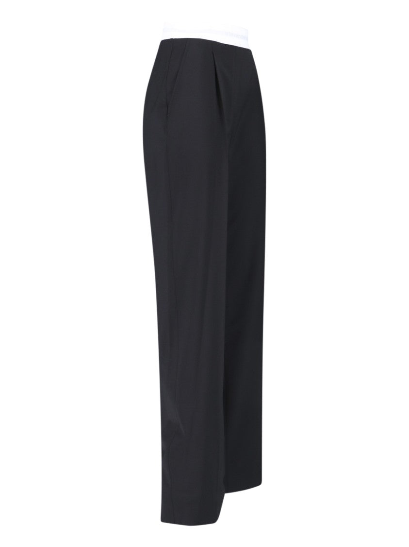 Alexander Wang High-Waisted Black Trousers With Contrast Elastic Waistband