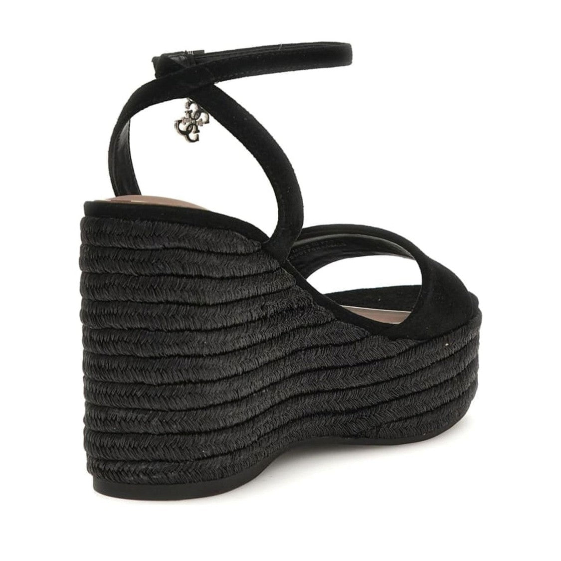 Guess Black Everly 2 Platform Wedge Sandals