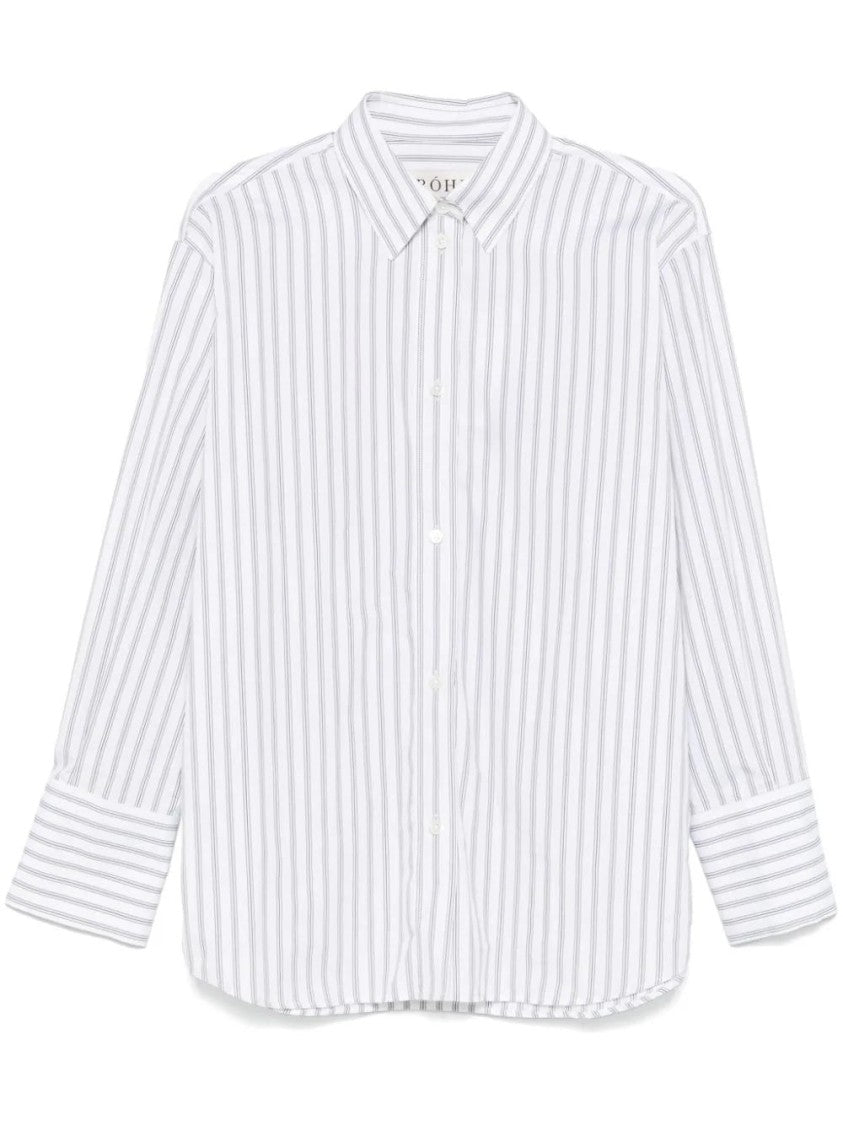 Róhe White/Black Striped Shirt