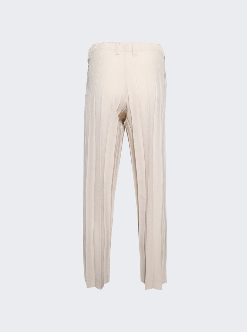Homme Plissé Issey Miyake Beige Straight-Leg Pants With Accordion Pleats