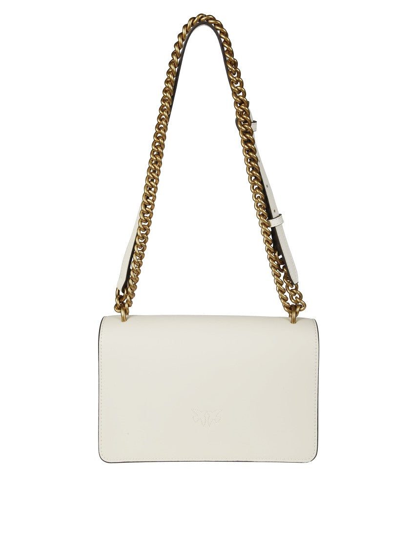 Pinko Mini Nappa Flap Bag With Gold-Tone Logo Clasp