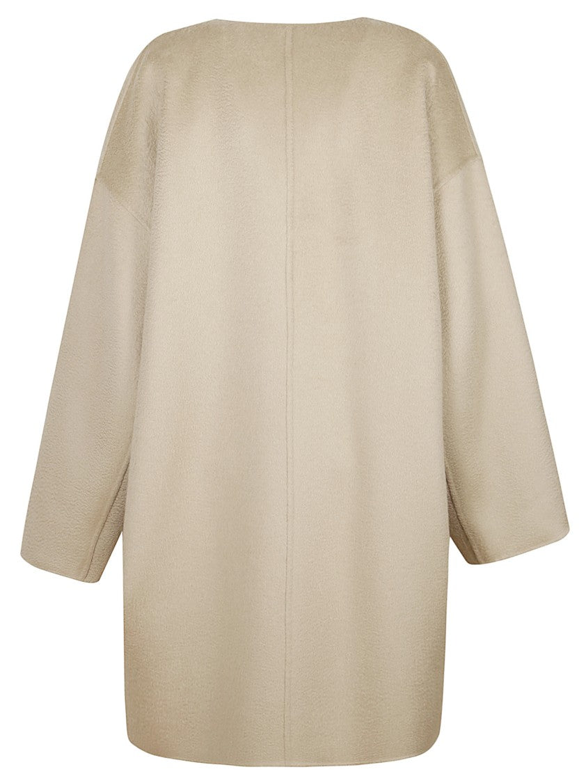 The Row Oversized Textured Coat With Open Front And Lapel Collar