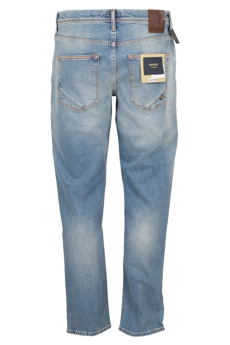 Incotex Blue Division Comfort-Fit Light Blue Cotton Jeans