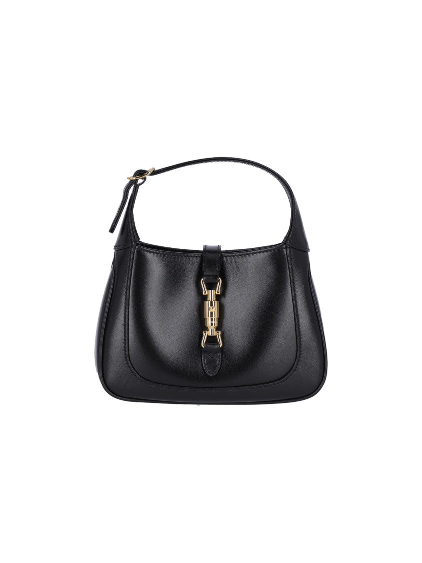 Gucci Mini Handbag With Gold Metal Closure And Adjustable Handle