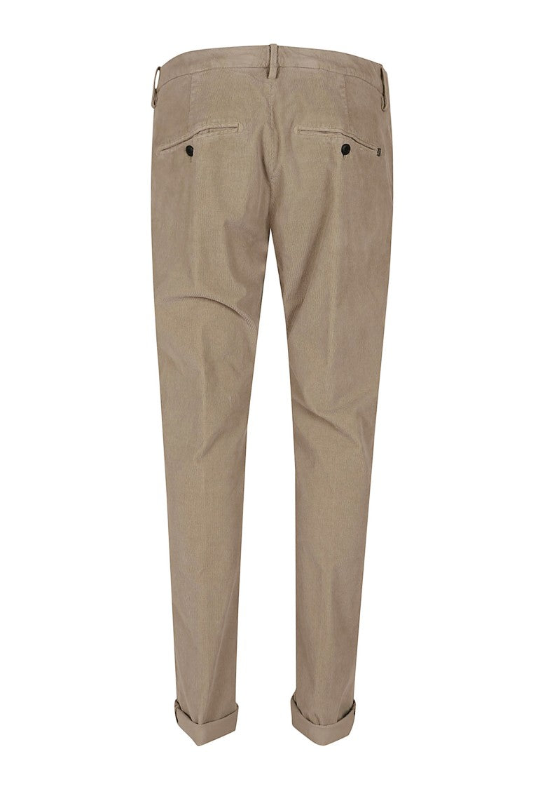 Dondup Low-Rise Slim Fit Cuffed Trousers In Fine Corduroy