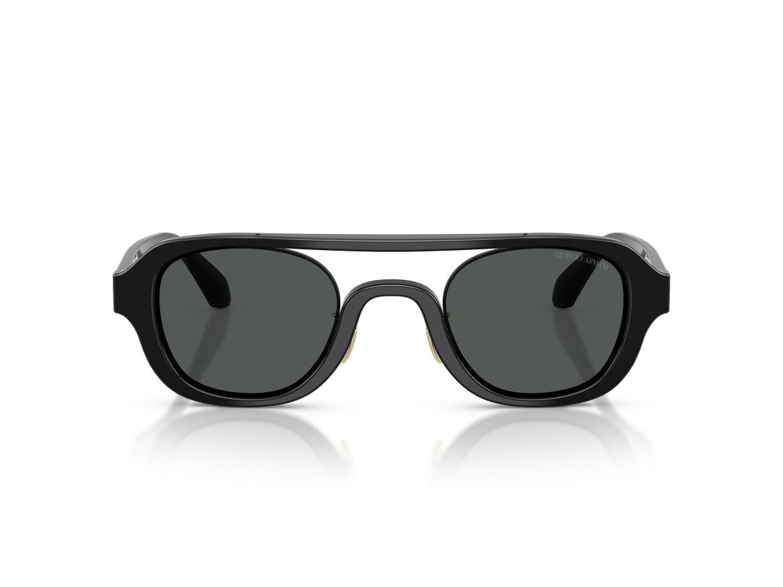 Giorgio Armani Black 0Ar8247 Gold Acetate Oversized Sunglasses