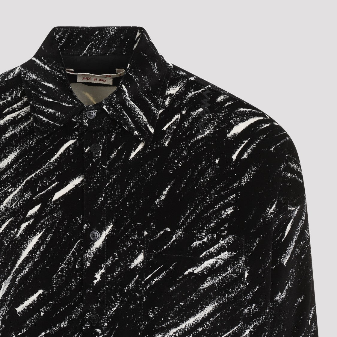 Marni Black Shirt With Brushstroke Patterns