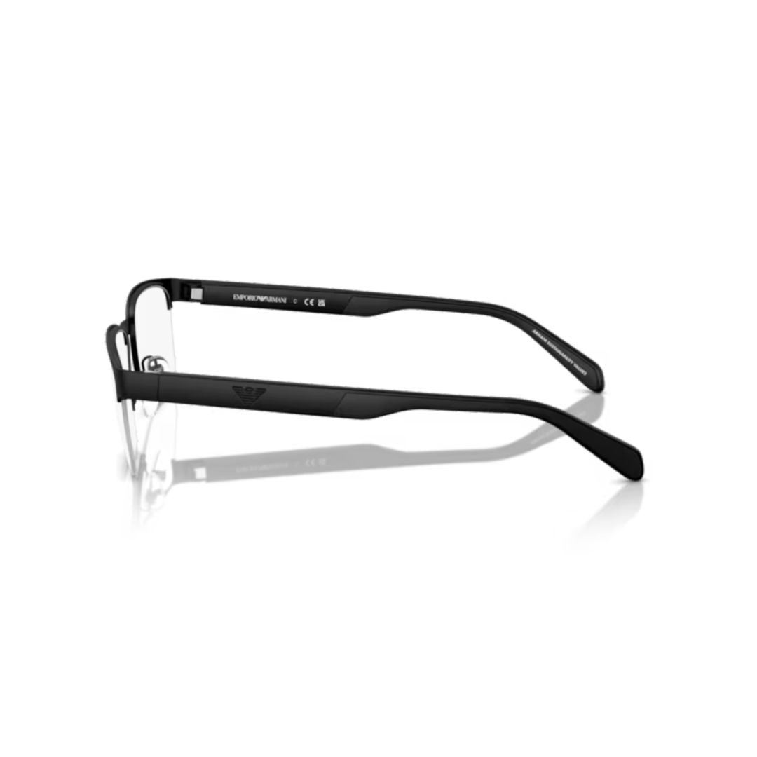 Emporio Armani 0Ea1162 Rectangular Half-Rim Metal Eyeglasses With Matte Finish