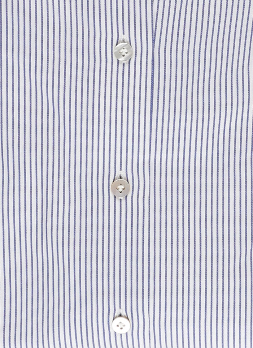 Borriello Blue Striped Cotton Casual Shirt