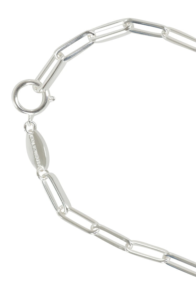 Federica Tosi Elongated Link Necklace With Polished Silver Finish
