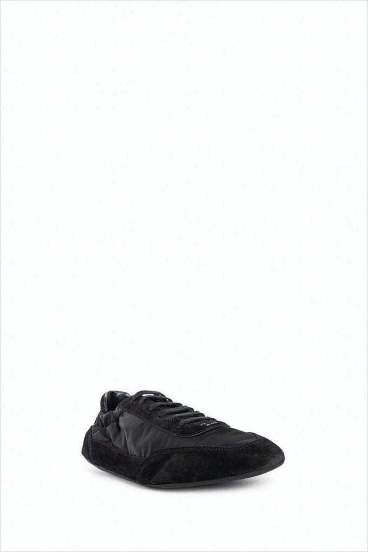 Prada Low-Profile Black Sneakers With Suede Panels