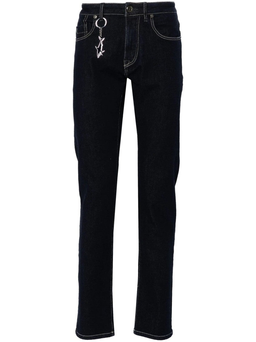 Paul & Shark Dark Blue Zipped Pockets Straight Jeans