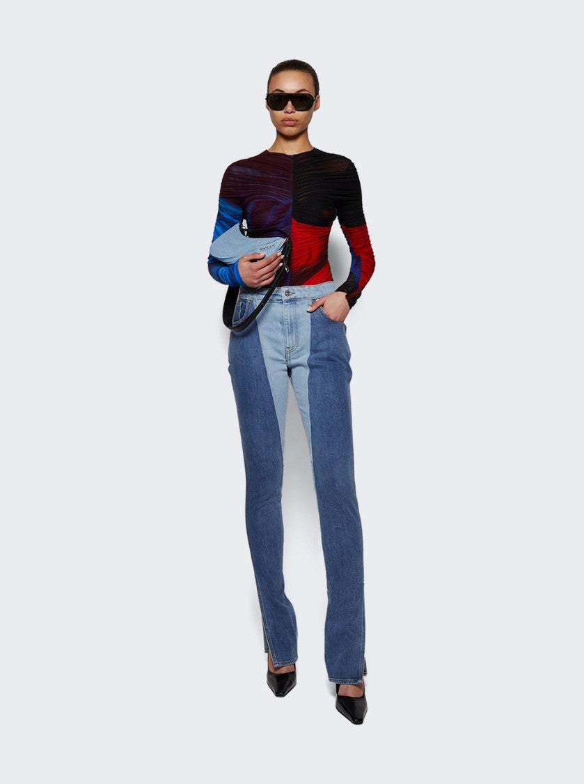 Mugler Bi-Color Skinny Jeans