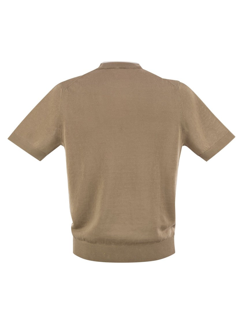 Peserico T-Shirt In Linen And Cotton Yarn