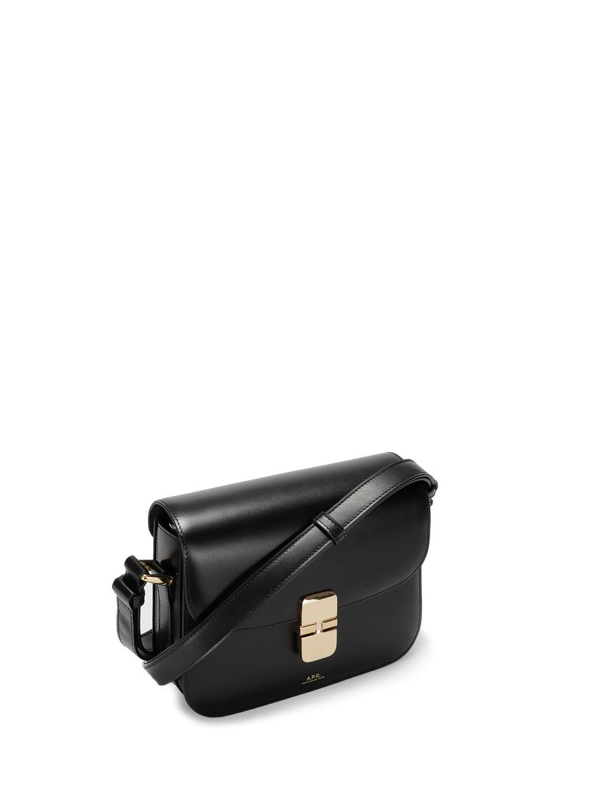 A.P.C. Smooth Black Cowhide Shoulder Bag