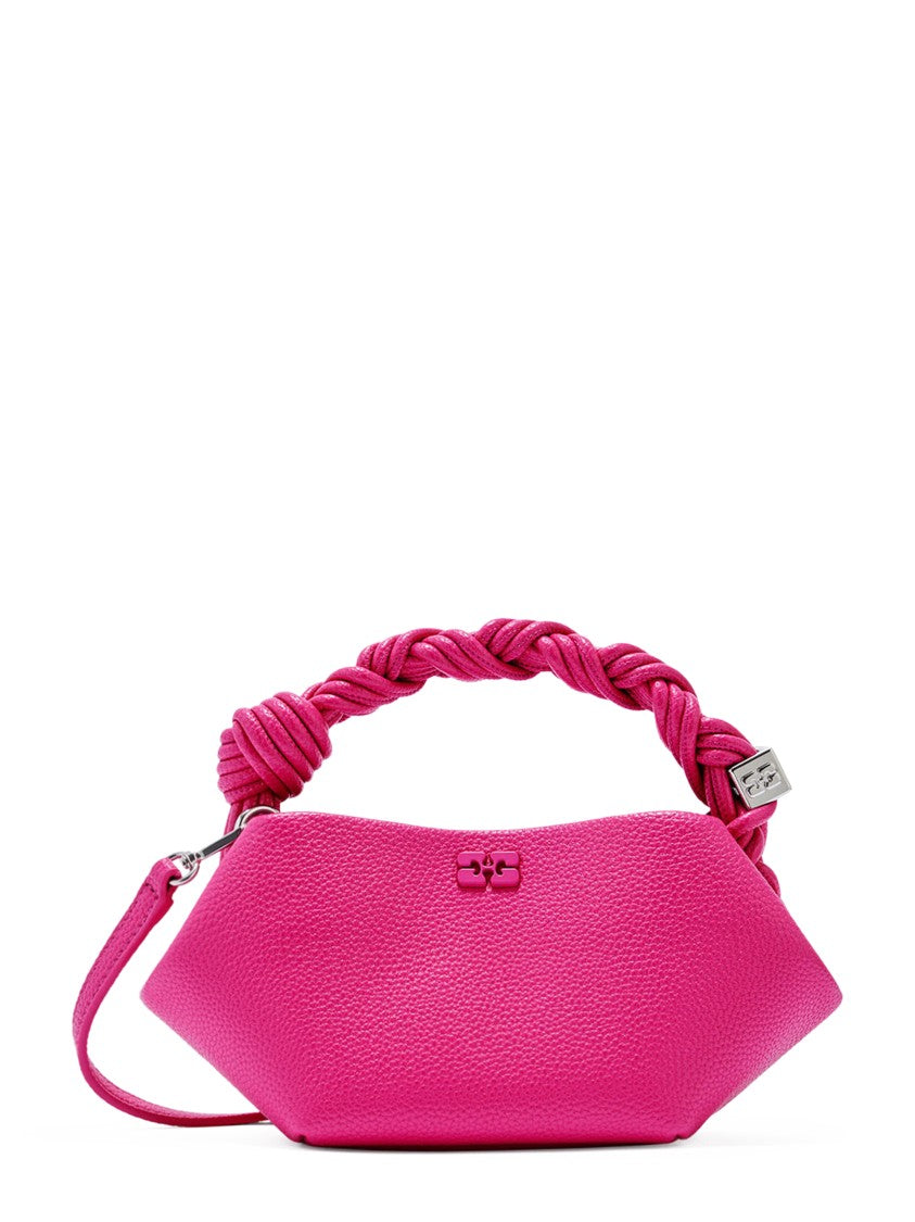 Ganni Mini Grained Geometric Bag With Twisted Handle
