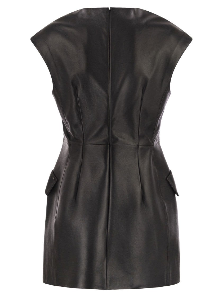 Sportmax Tefrite02 - Sleeveless Nappa Leather Dress