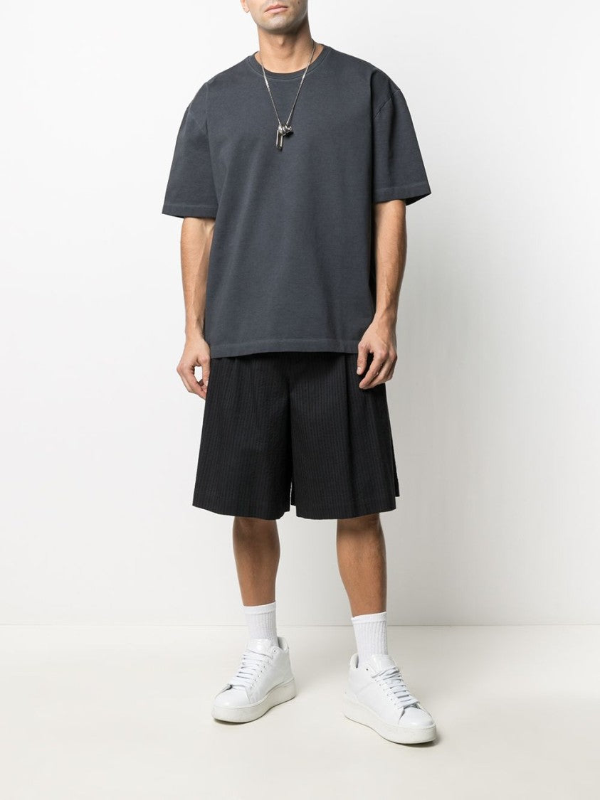 Maison Margiela Charcoal Grey Cotton T-Shirt With Signature Detail