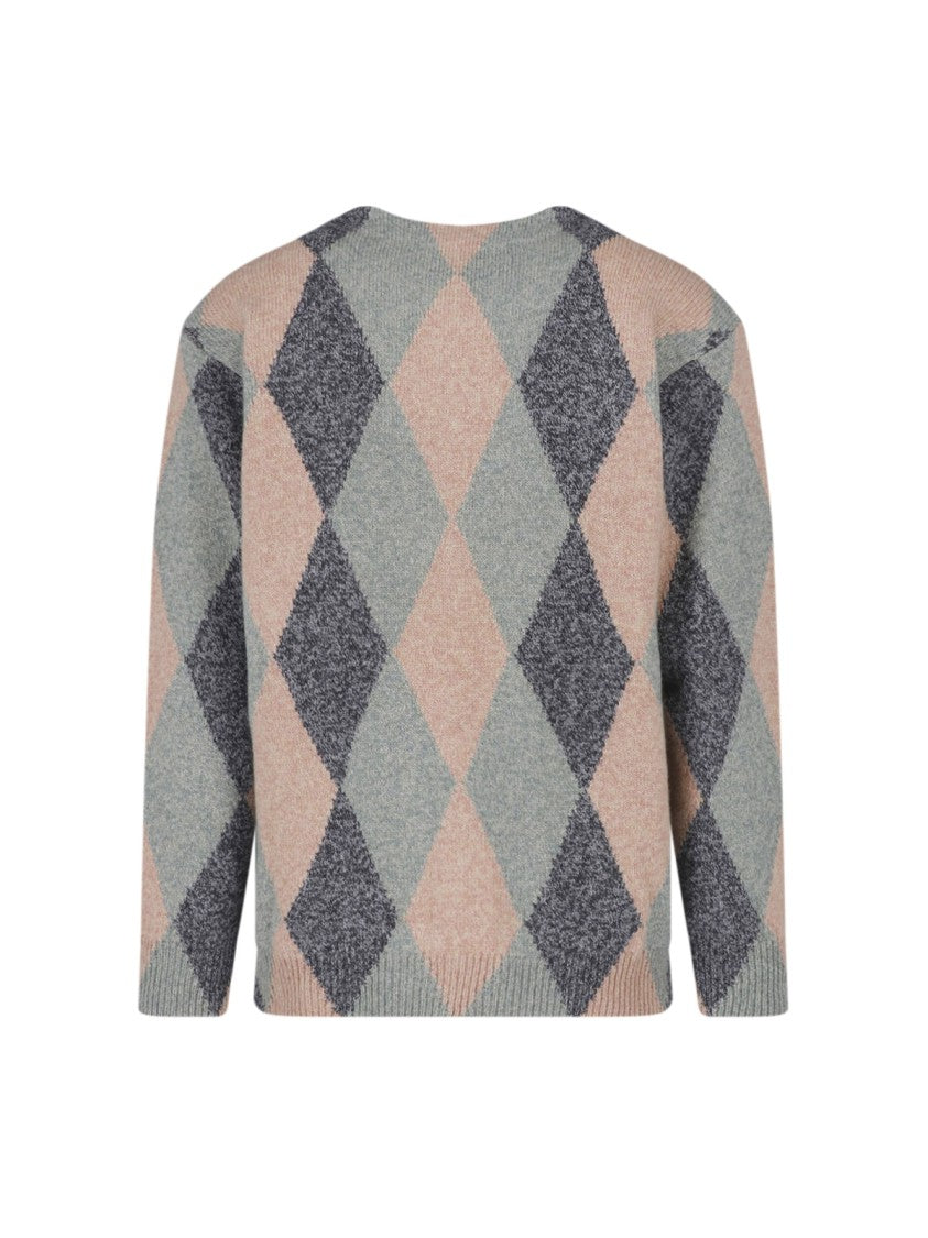 Valentino Multicolor Rhombelle Wool Cardigan
