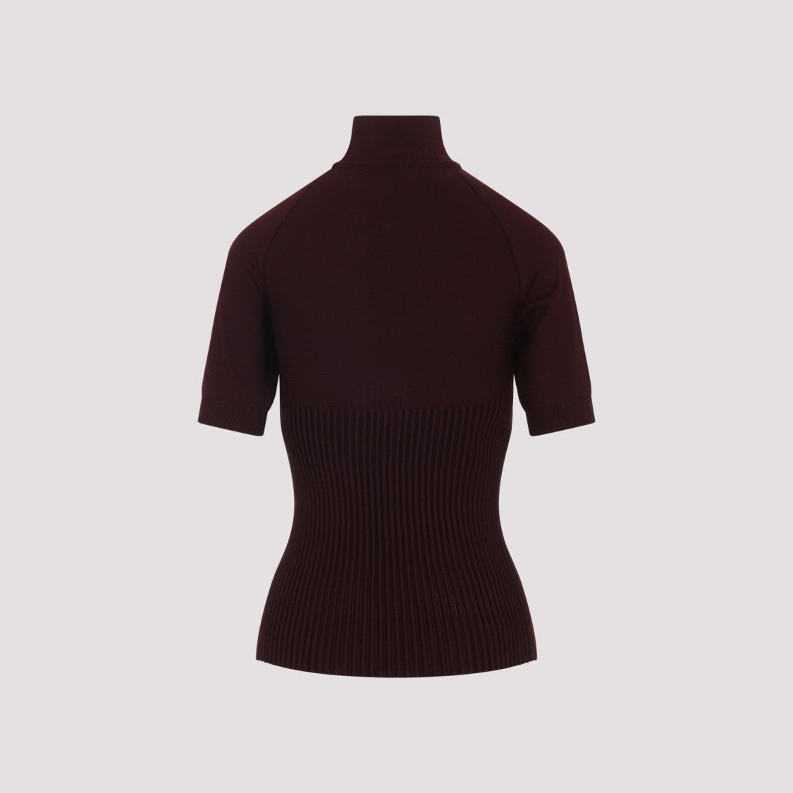 Alaïa Fitted Red Wool Top With High Mock Neck
