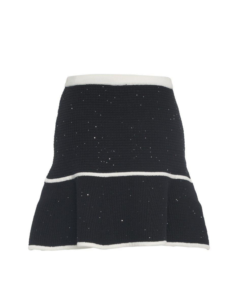 Liu Jo Glitter-Finish Knitted Mini Skirt