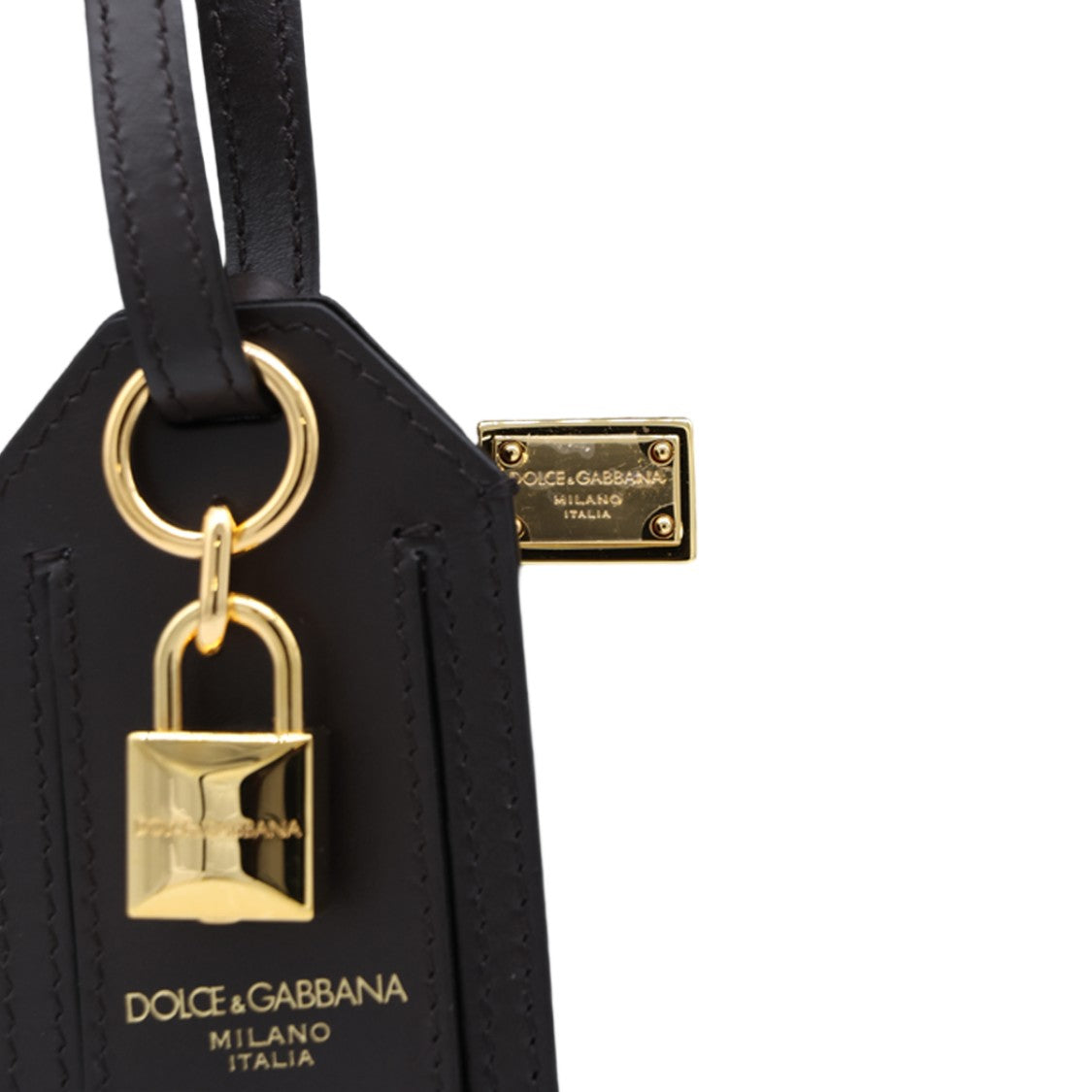 Dolce & Gabbana Structured Handbag In Dark Brown Suede With Black Leather Accents