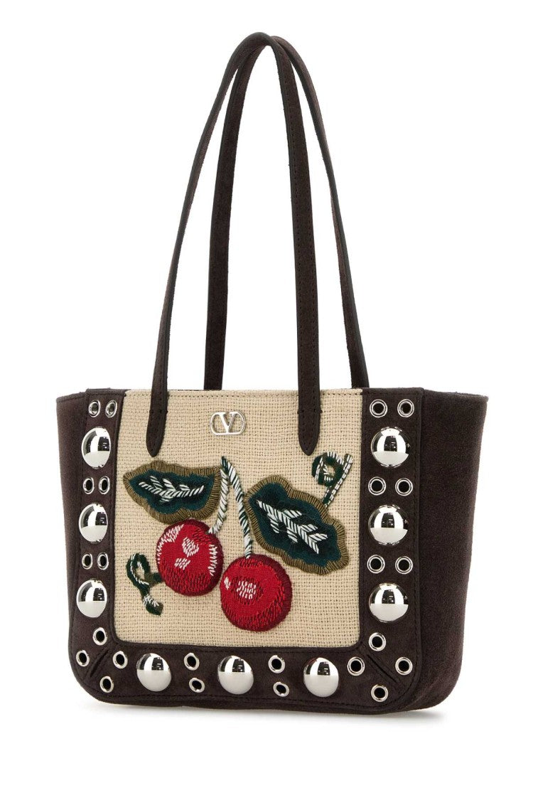 Valentino Garavani Brown Suede Mini Nellcôte Handbag