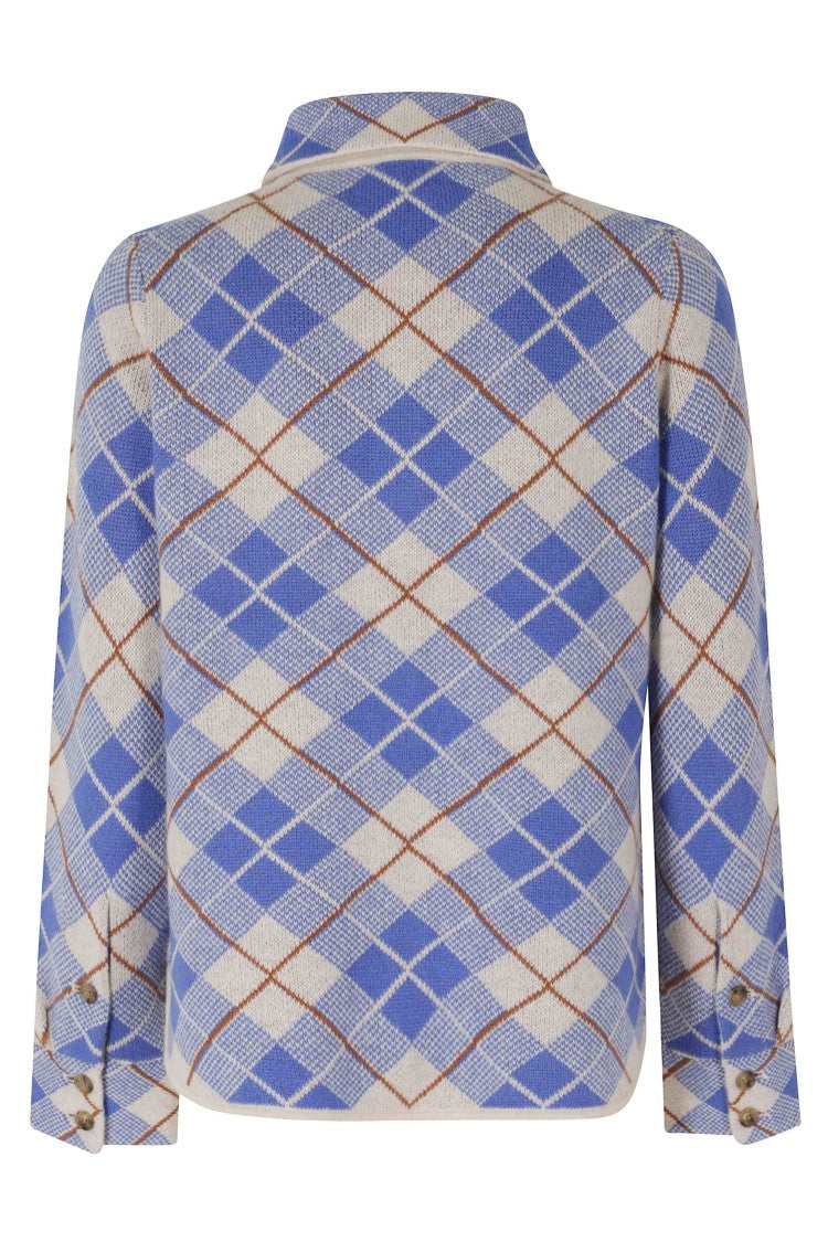 Guest In Residence Blue Dylan Plaid Cashmere Casual Shirt