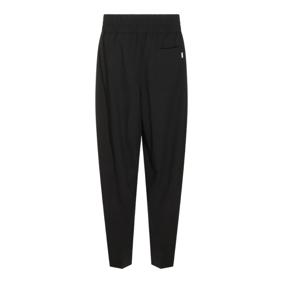 Ami Paris Tapered Black Trousers With Elastic Waistband And Pleat Detail