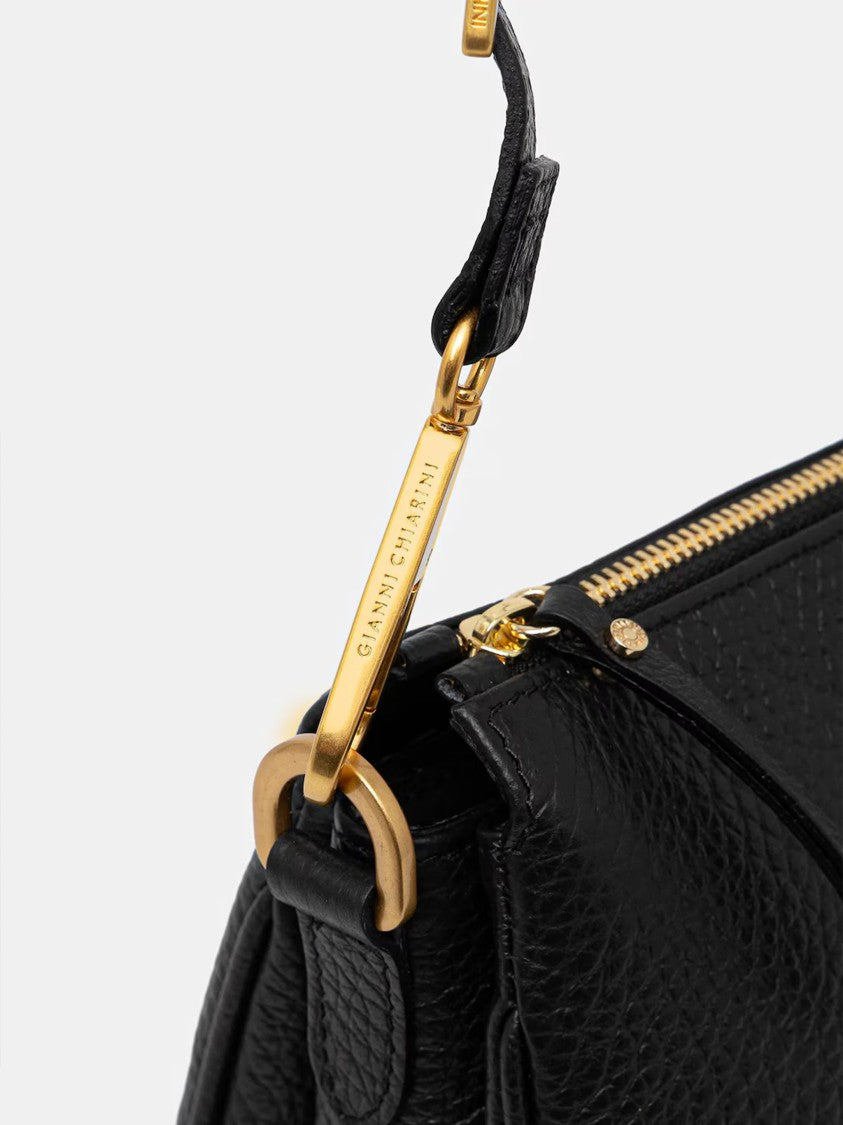 Gianni Chiarini Brooke Rectangular Black Textured Leather Bag