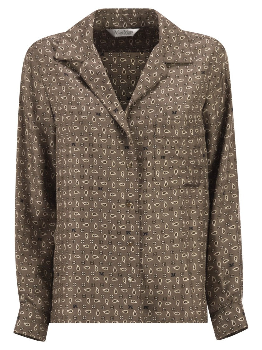 Max Mara Mxmdisco - Semi-Fitted Printed Silk Shirt