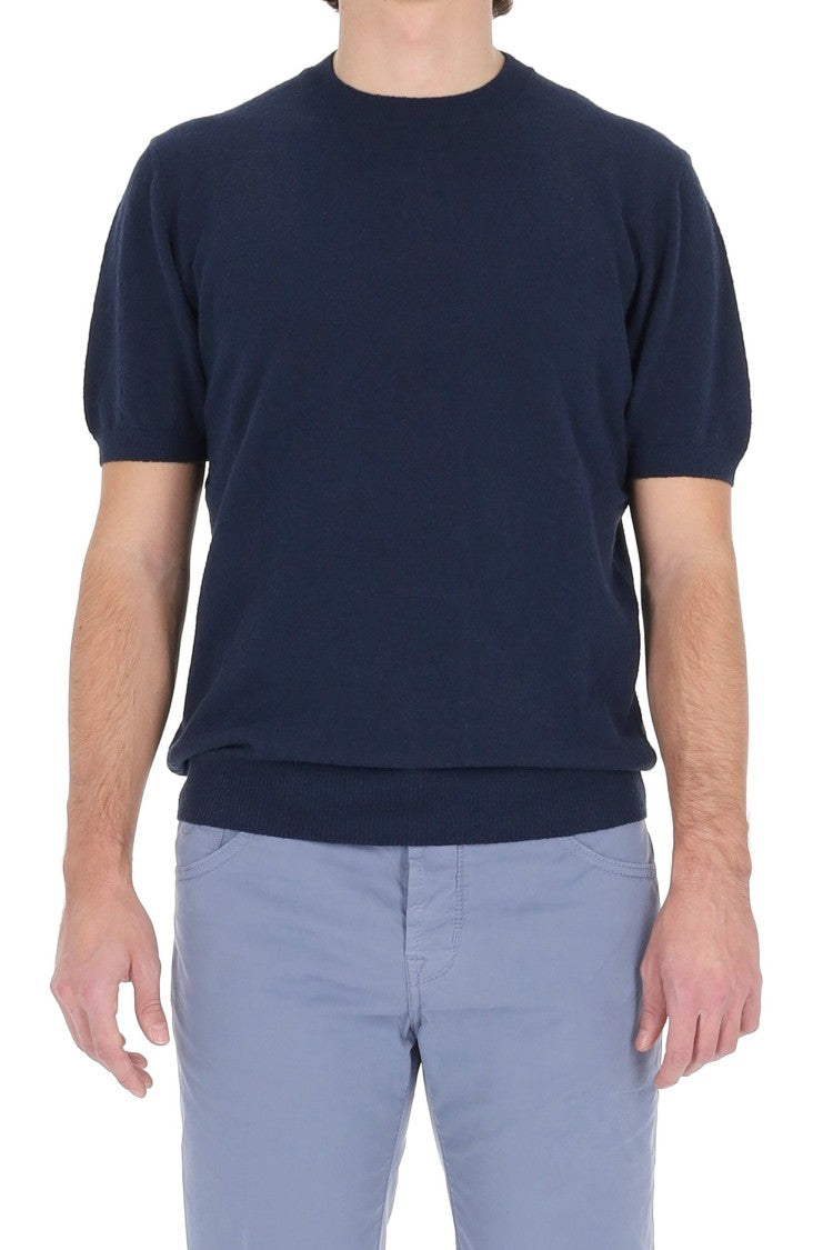 Drumohr Blue Lightweight Terry Cotton-Blend T-Shirt