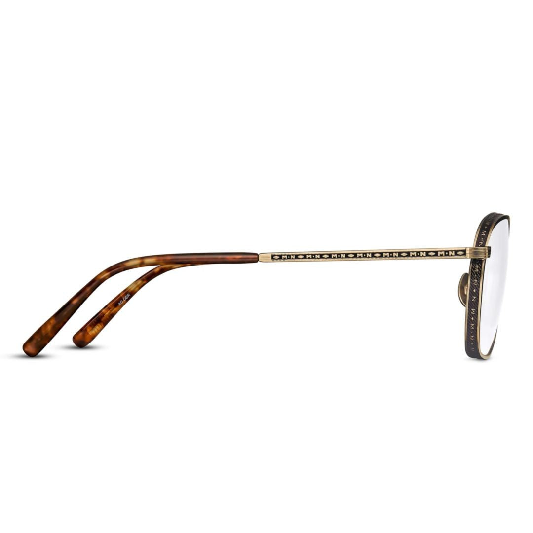 Matsuda M3101.Rx Antique Gold Metal Frame Eyeglasses With Tortoiseshell Temples