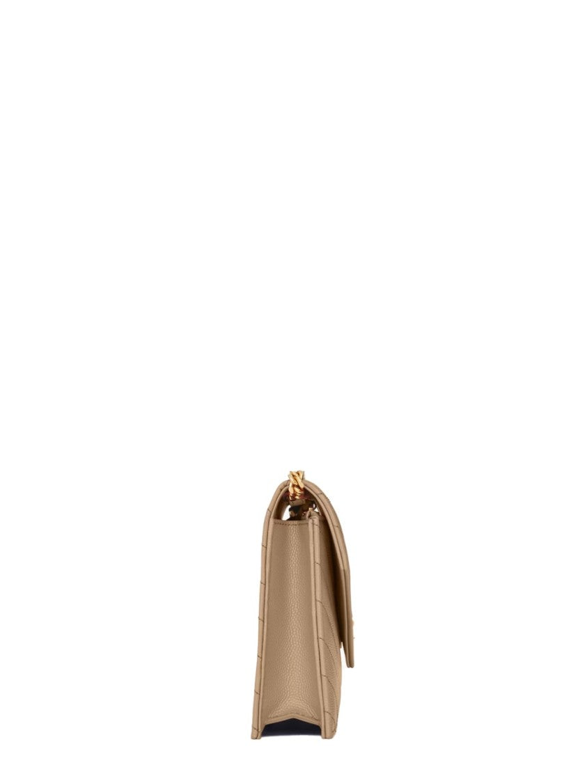 Saint Laurent Chevron Quilted Calfskin Crossbody With Chain Detail