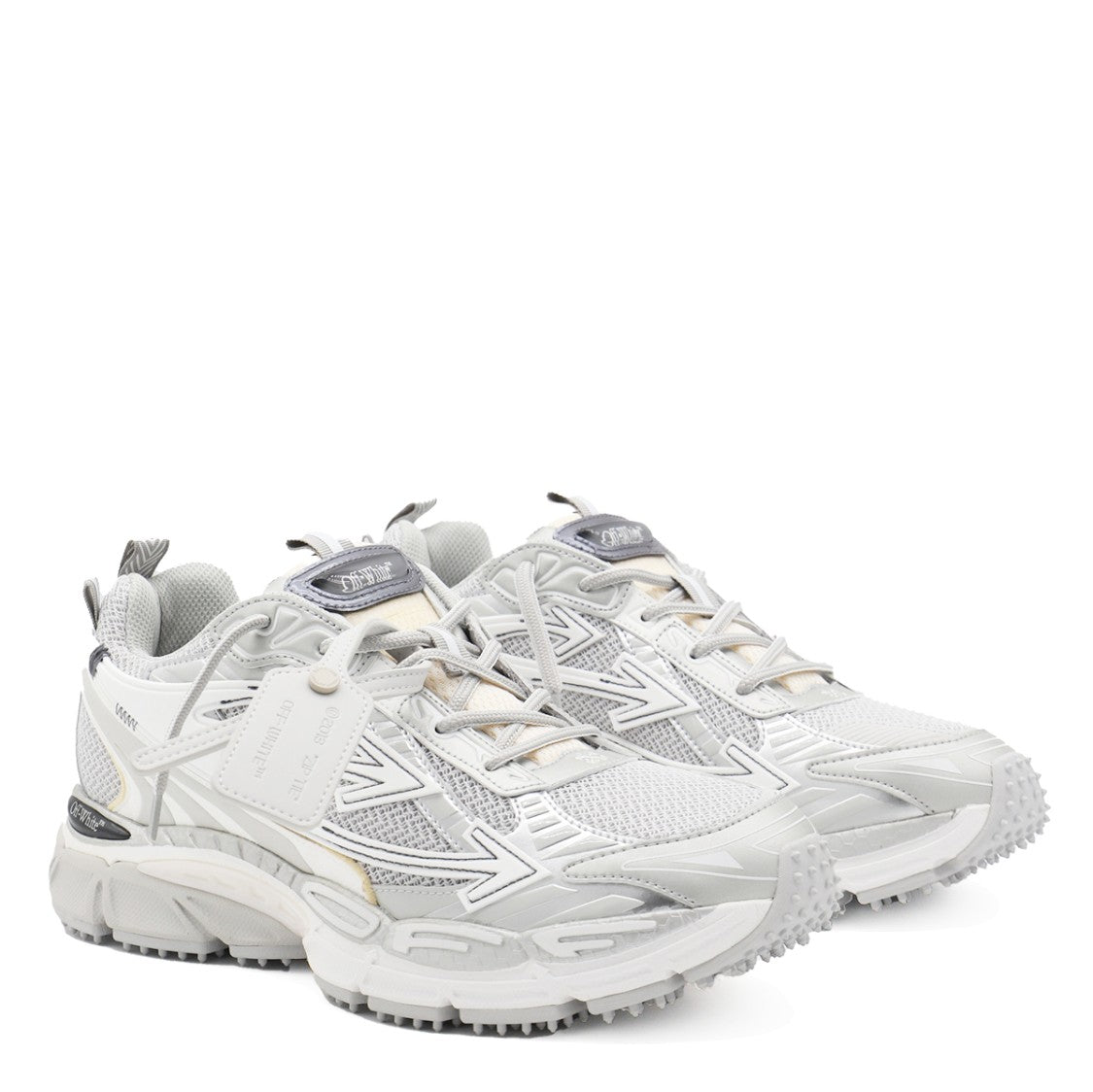 Off-White White And Silver Sneakers