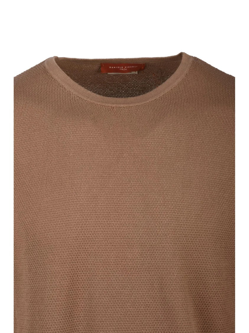 Daniele Fiesoli Brown Fine-Knit Cotton Sweater