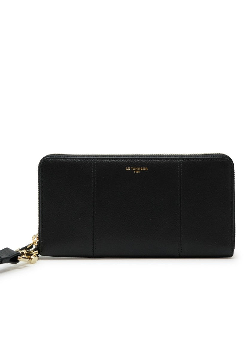 Le Tanneur Black Leather Zipped Travel Companion
