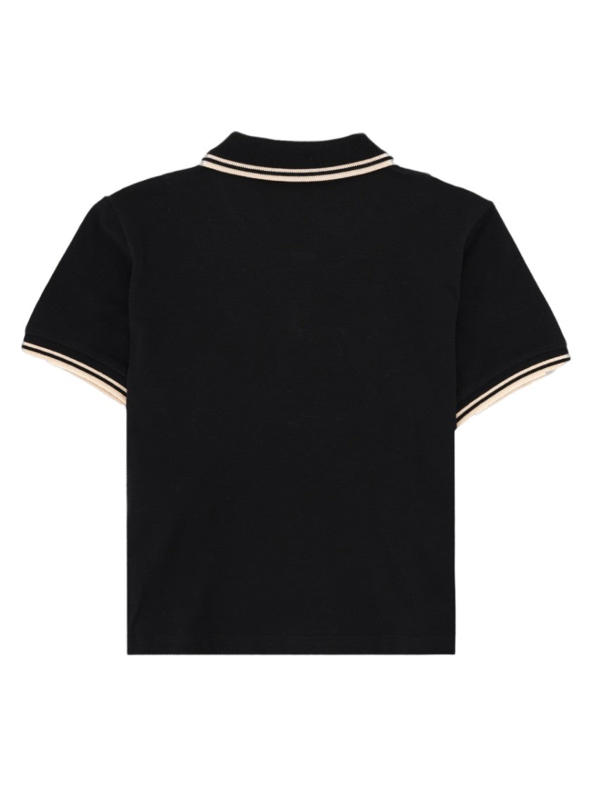 Vivienne Westwood Cropped Black Striped Cotton Polo Shirt