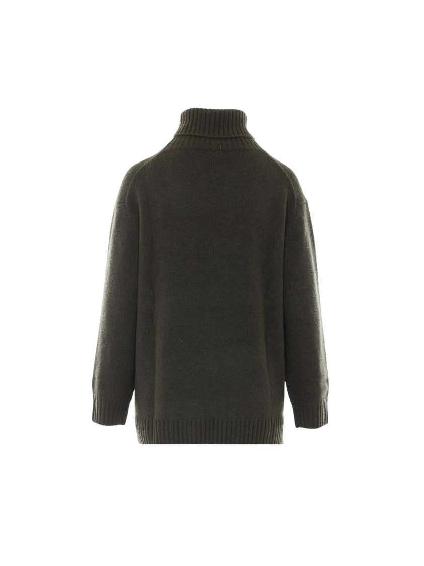 Ballantyne High Ribbed Neck Cashmere Sweater With Bold Argyle Pattern