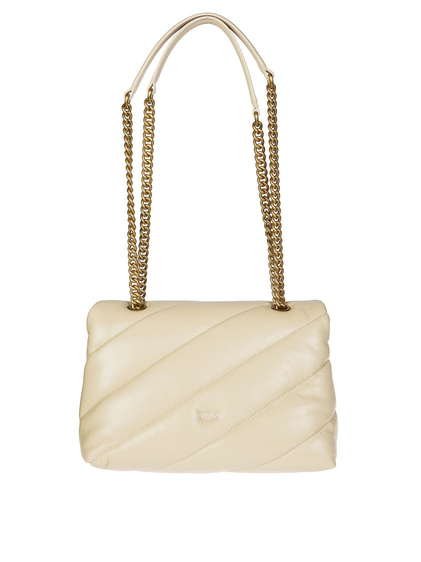 Pinko Quilted Classic Soft Leather Shoulder Bag
